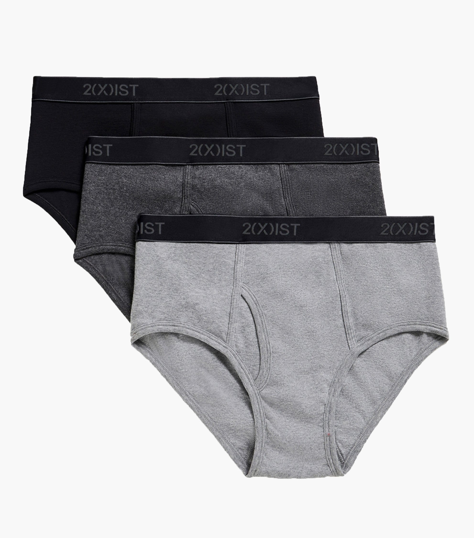2(X)ist Men's Underwear: 3-Pack Essential Cotton Fly Front Brief $20,  4-Pack Cotton/Spandex Boxer Brief $22, 3-Pack Polyester No Show Trunk $16,  More + Free Shipping w/ Prime