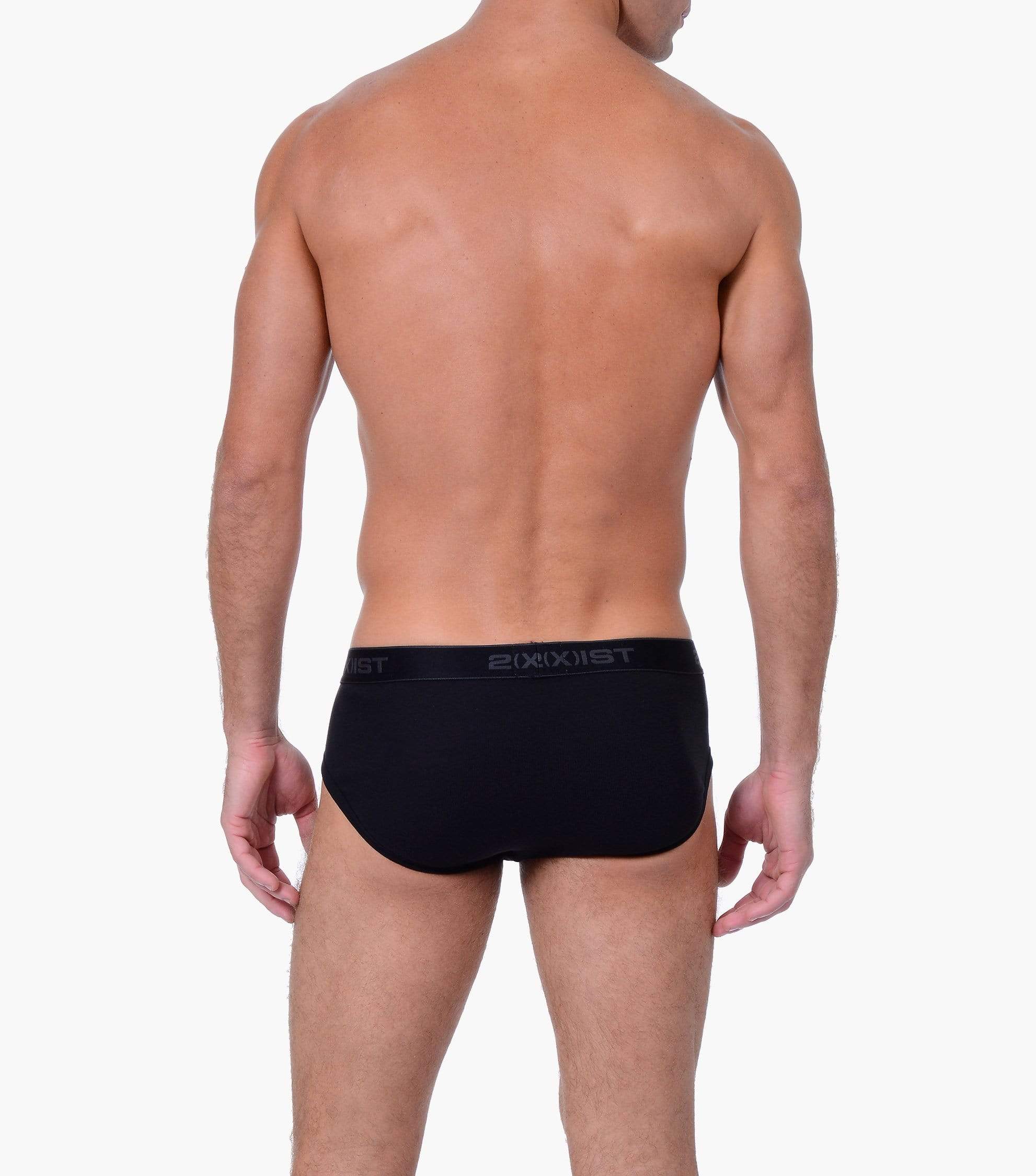 2(x)ist Men's Underwear, Essentials Contour Pouch Brief 3 Pack In  Black,char