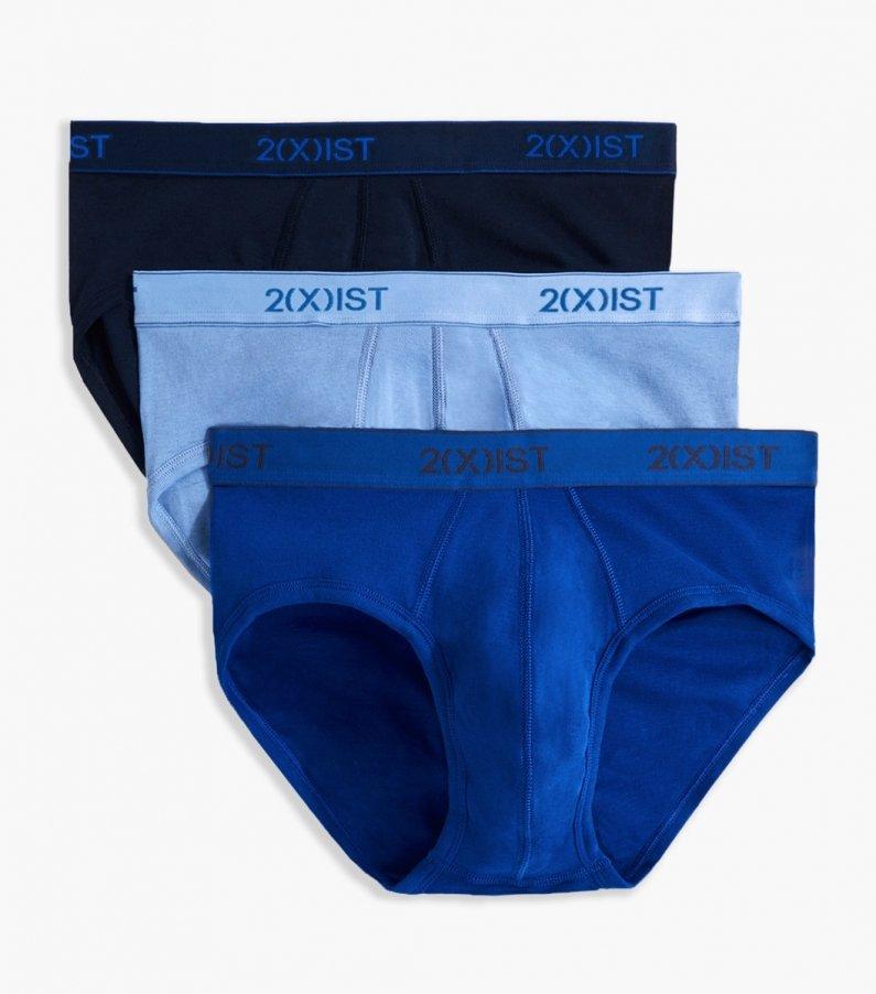 2(X)IST Mens Pima Cotton Contour Pouch 3-pack Briefs, White_10001, Small US  at  Men's Clothing store