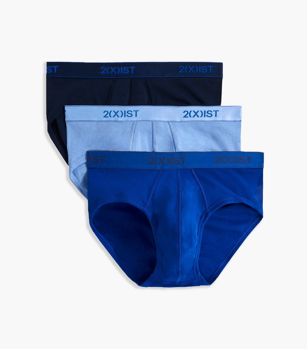 2xist 2(x)ist 3-pack Micro Speed Dri No Show Brief (black/charcoal/varsity  Navy) Men's Underwear in Blue for Men