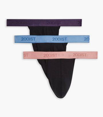 Multitrust Men's Underwear Simple Breathable Low Cut Thong Underwear 