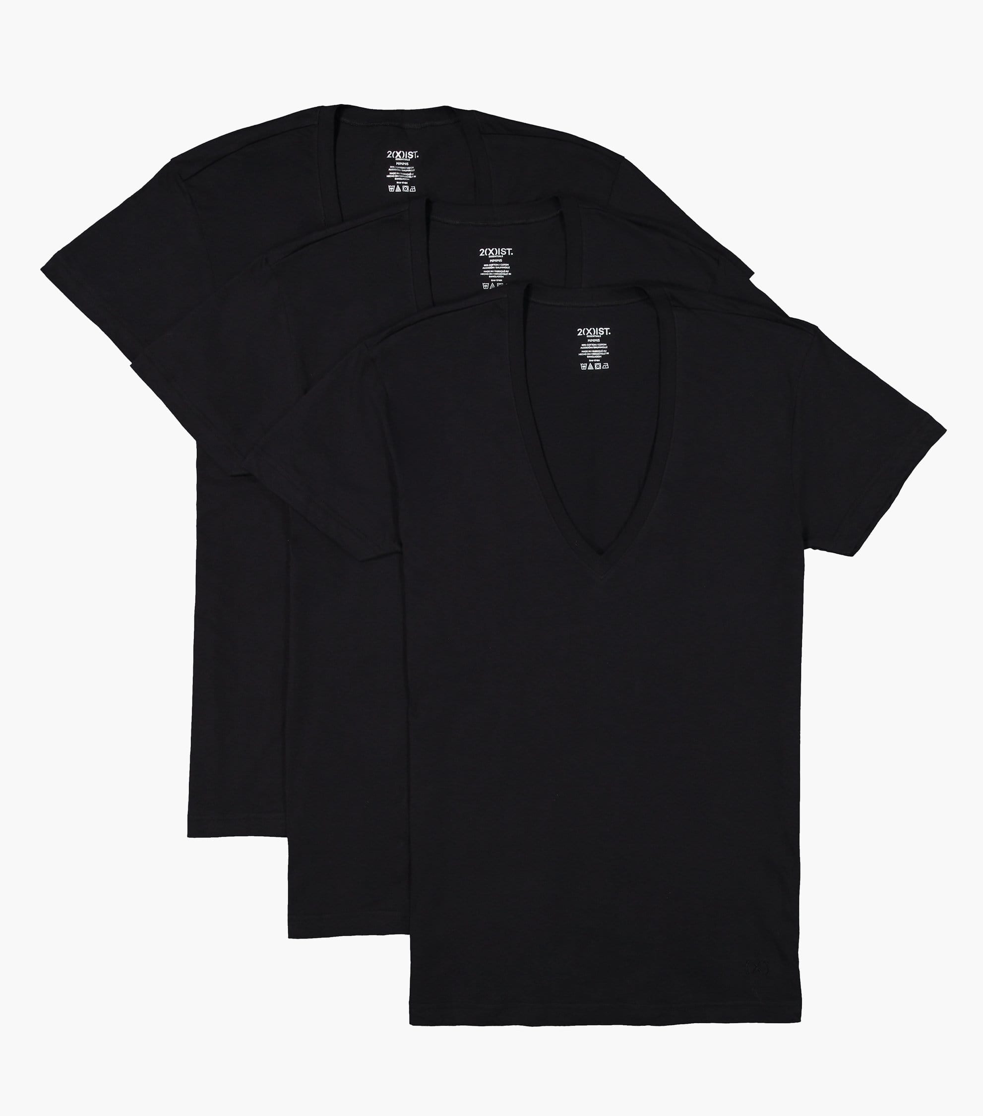 Essential Slim Fit Deep Vneck T-Shirt 3-Pack | Men's T-Shirts | 2(X)IST