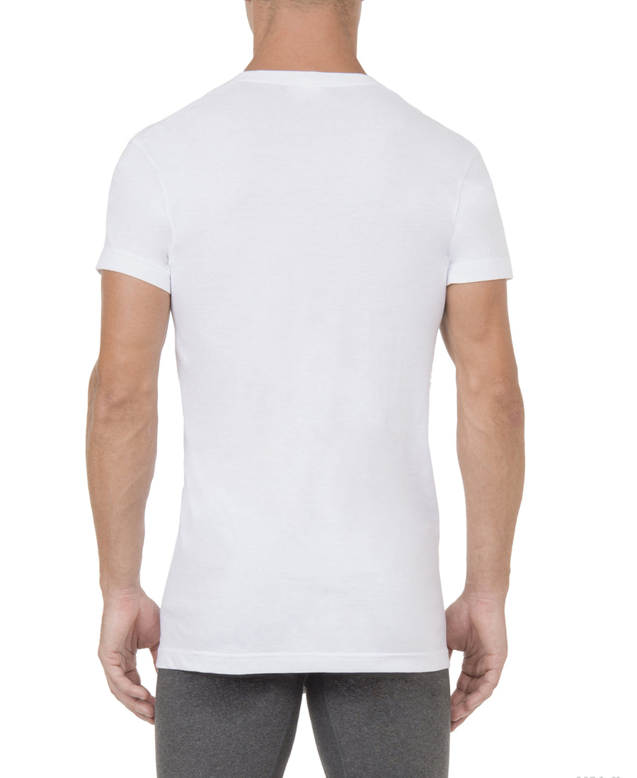 Gauvine Essential Tops Deep V-Neck T-Shirt 5003 White Mens T-shirt