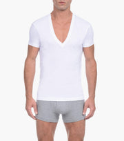Pima Cotton Slim-Fit Deep V-Neck