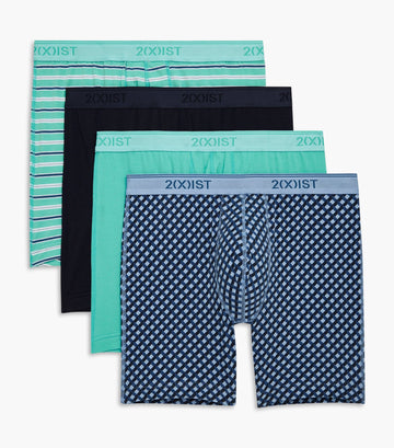 Pierre Donna Pierre Donna Bamboo Cooling Underwear Boxer Brief For Men  Extra Cooling Multi Color Pack Of 2 (XXL, Blue-Grey)