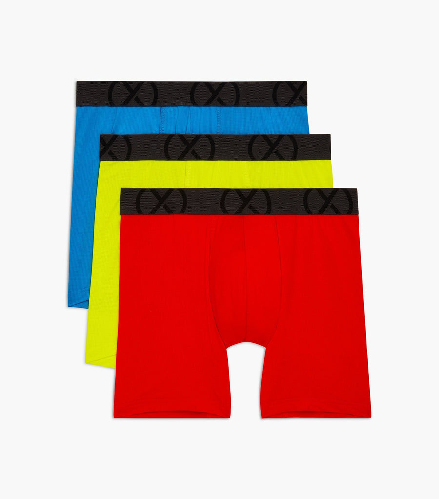 Columbia Men's Performance Stretch Boxer Briefs 3 Pack, Red/Blue
